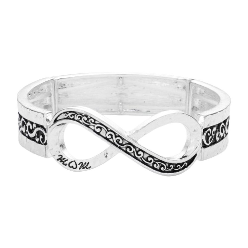 Hammered Metal Infinity Stretch Bracelet